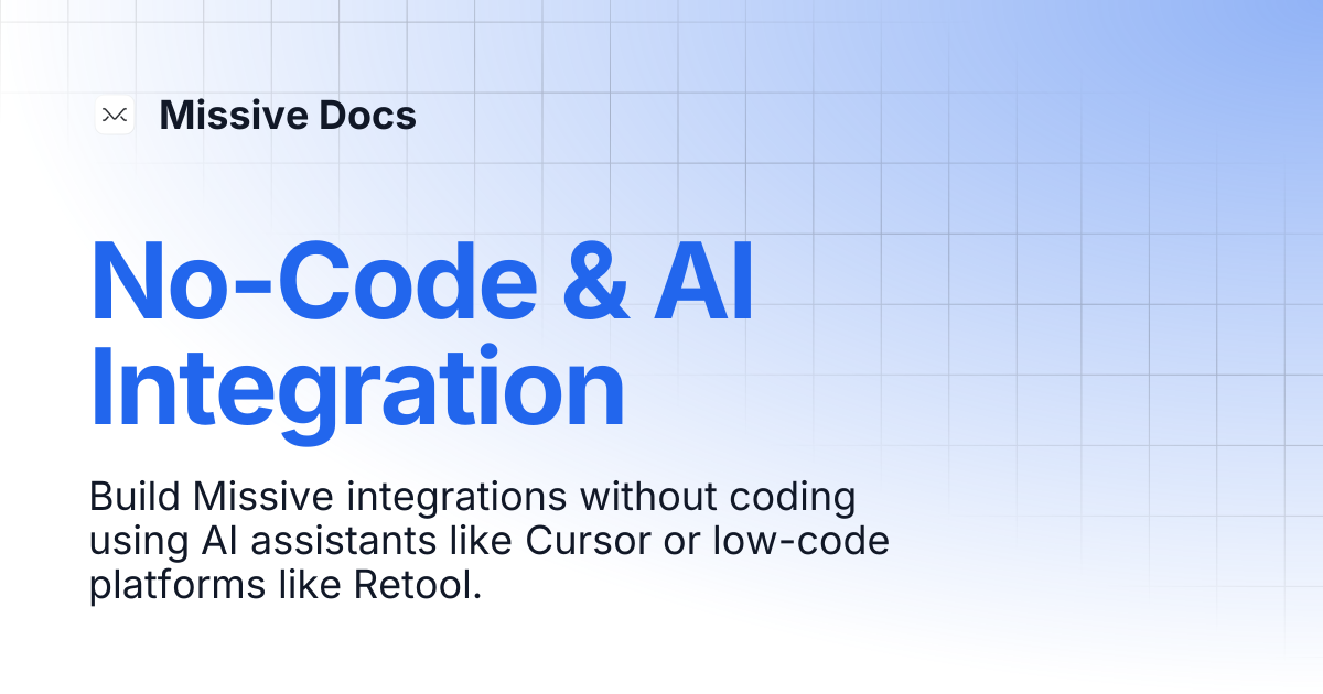 No-Code & AI Integration | Developers | Missive Docs
