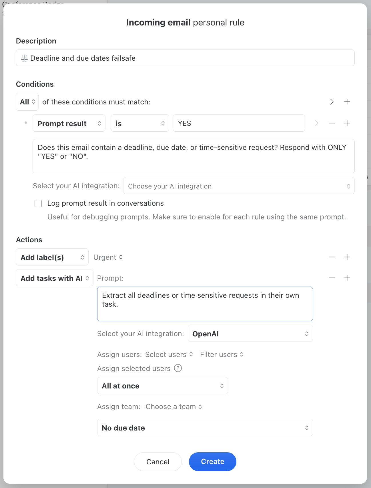 AI condition for deadlines