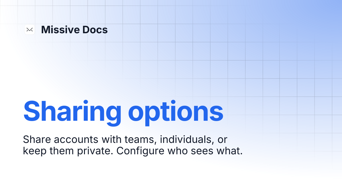 Sharing options | Missive Docs
