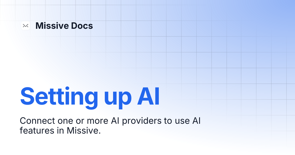 Setting up AI | Missive Docs