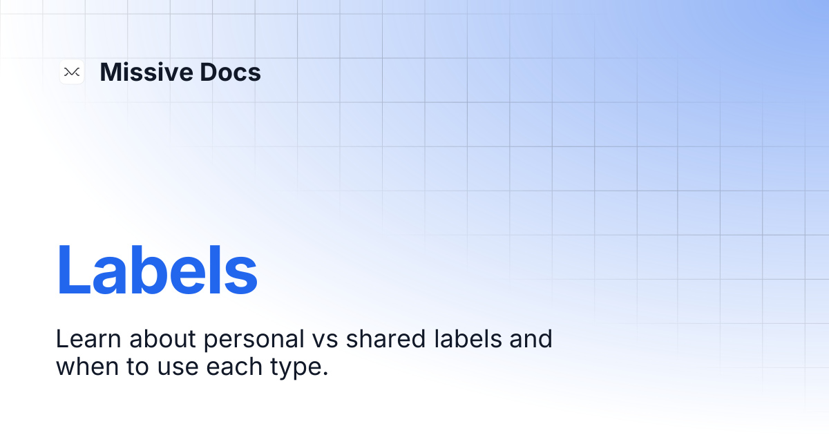 Labels | Missive Docs