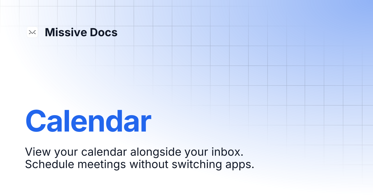 Calendar | Missive Docs