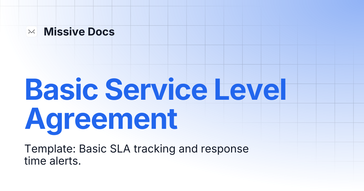 Basic Service Level Agreement | Missive Docs