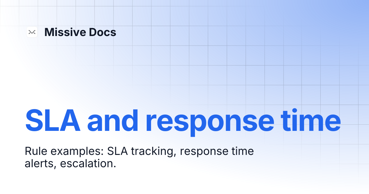 SLA and response time | Missive Docs